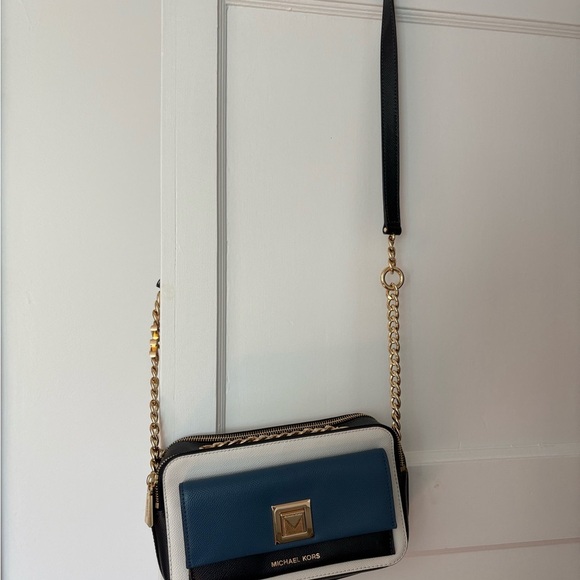 Michael Kors Black, Blue, and White Crossbody Bag - Picture 4 of 8
